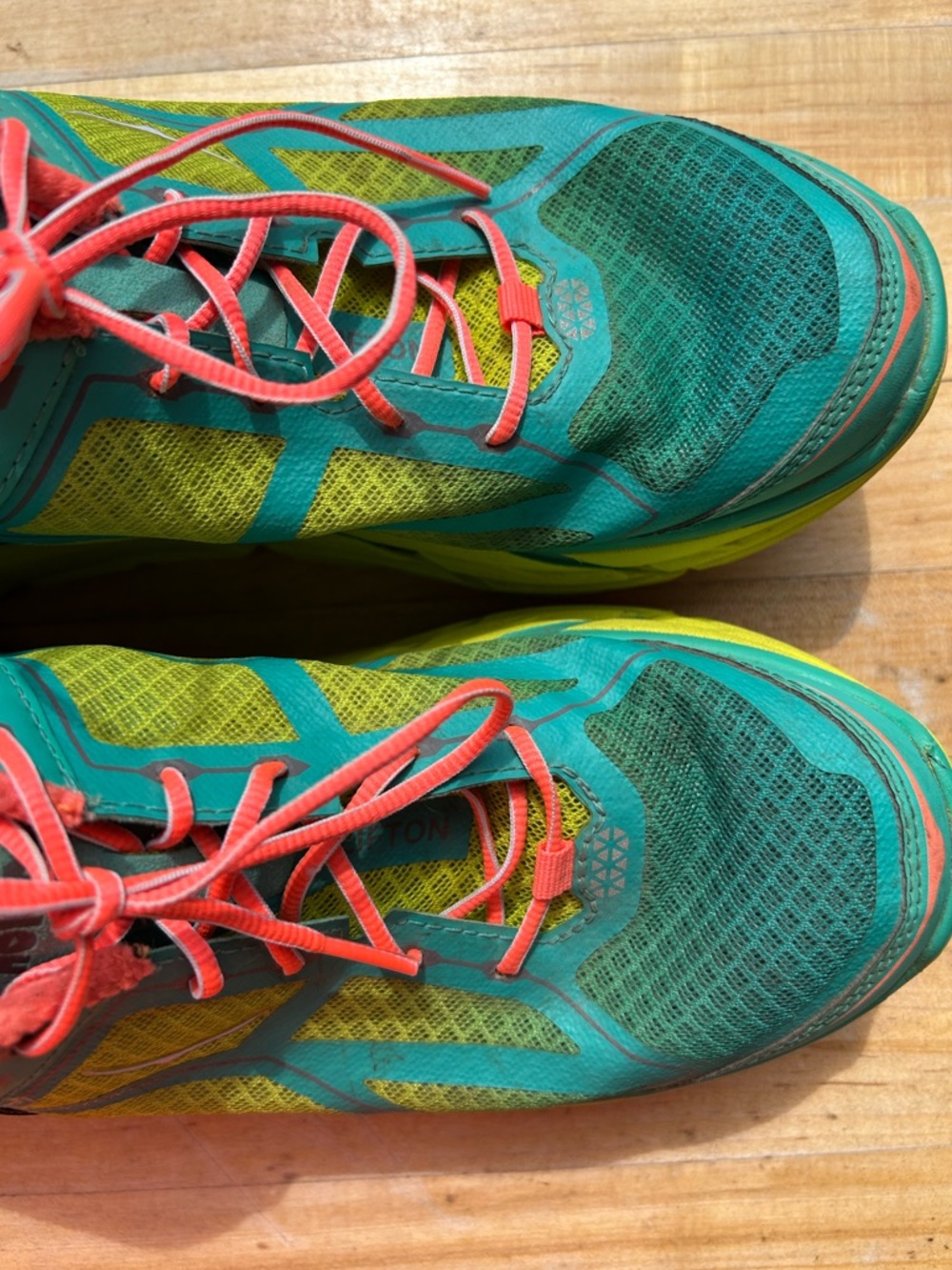 HOKA ONE ONE Women's  Size 9.5 Clifton 1 Running Shoe Teal Neon Yellow Coral - Picture 6 of 8